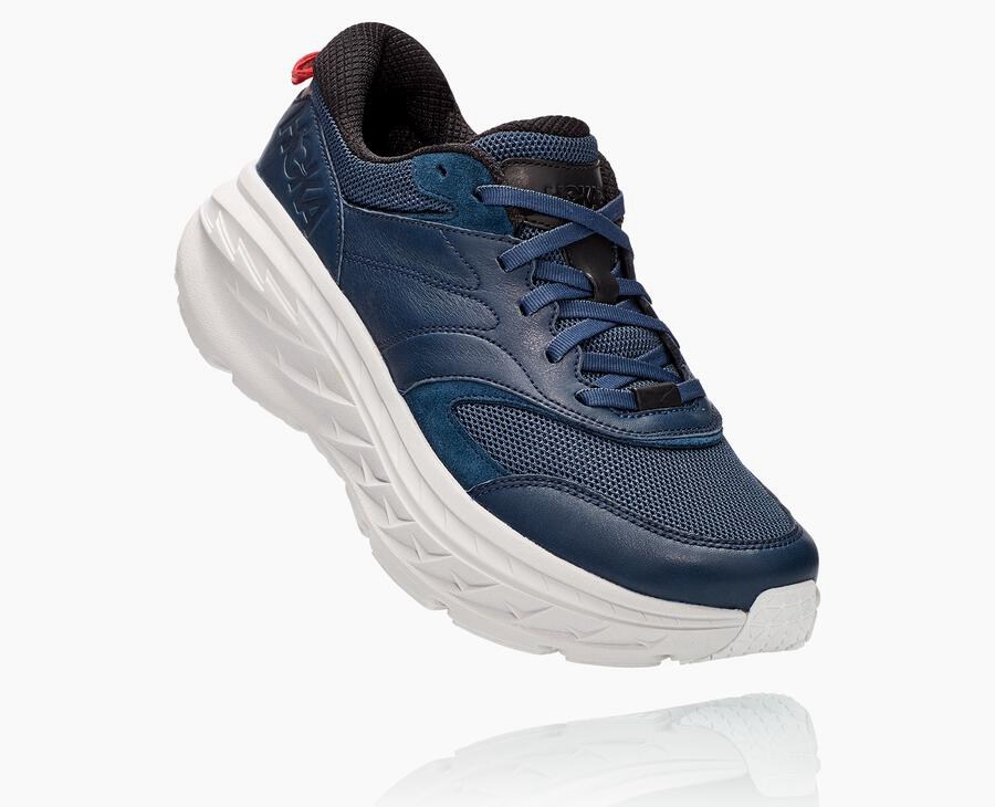 Hoka One One Running Shoes Mens Navy/White - Bondi L - 46358FAPG